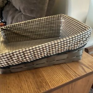 Longaberger sloped basket with plastic insert